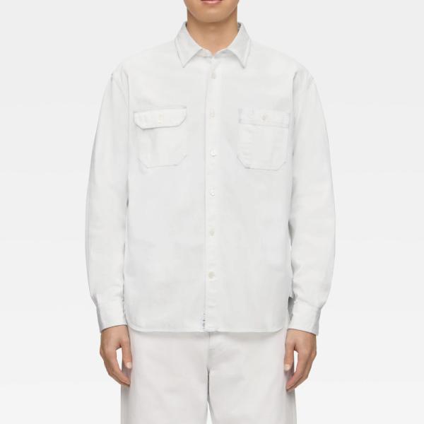 【美品】桃太郎ジーンズ ドット デニム 半袖 ワークシャツ ラウンドカラーシャツ 桃太郎ジーンズ 出陣 デニム ワークシャツ トップス 38 - メルカリ