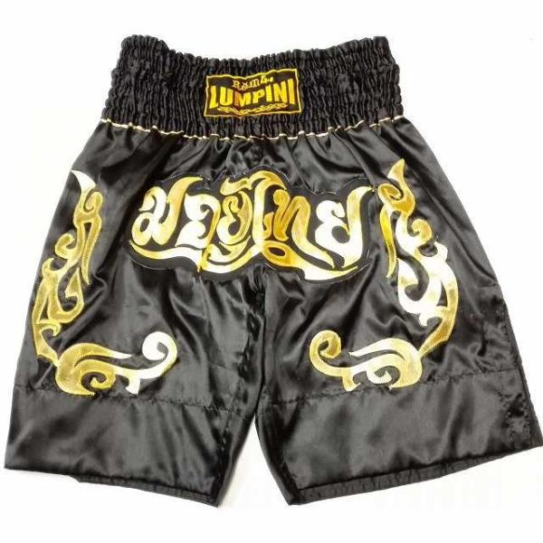 LUMPINIキックパンツ 新品 サテン 89 LUMPINI ルンピニ K-1パンツ S/M/L/XL 選択 K1黒金横炎