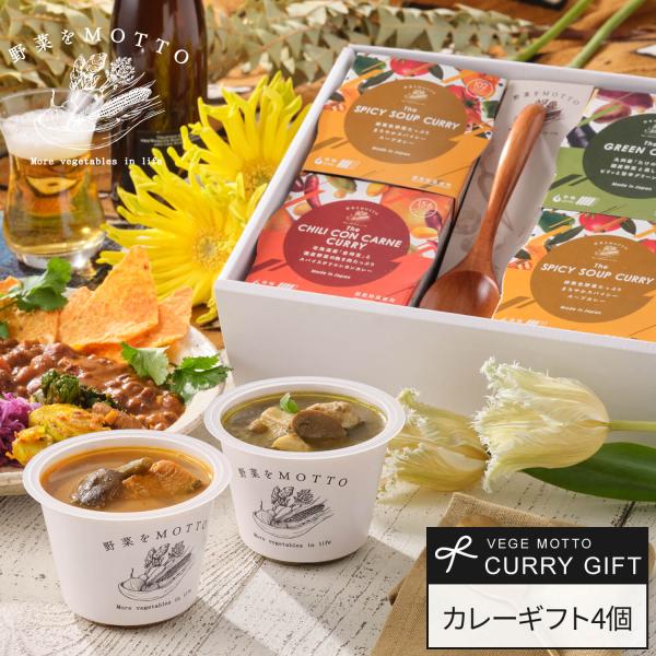 ギフト カレー 4個 セット おまかせ プレゼント 国産 野菜 本格 カレー グリーンカレー チリコンカン スープカレー 食べ比べ