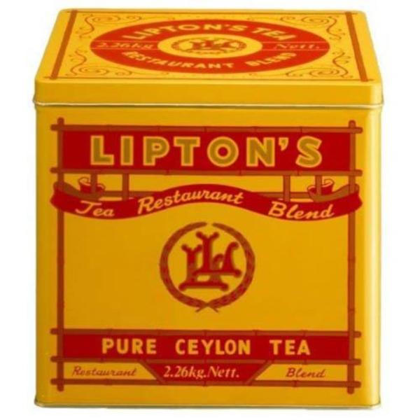 Lipton リプトン 紅茶 リーフティー レストランブレンド 2.26kg 茶葉 缶入り 業務用 無糖 ギフト ティーバッグ セイロンティー 黄缶 ストレート リーフティー