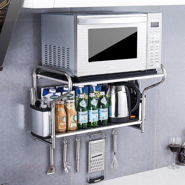 送料無料 電子レンジ台 オーブン台 キッチン収納 おしゃれ 炊飯器収納 幅53cm ステンレス キッチンラック 壁掛け式 調味料収納 Mono Mono 通販 Yahoo ショッピング