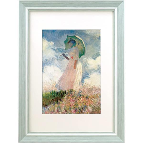 【匿名配送】絵画　「また明日」アート 原画　A4サイズ額つき 原画【日の輝き】 抽象画 太陽 SUN おひさま ブルー 青 おしゃれ