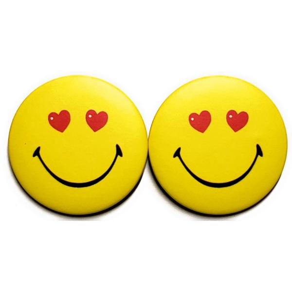 缶バッジ スマイル ニコちゃん ハート 2個入り 44mm : mono-sta - 通販