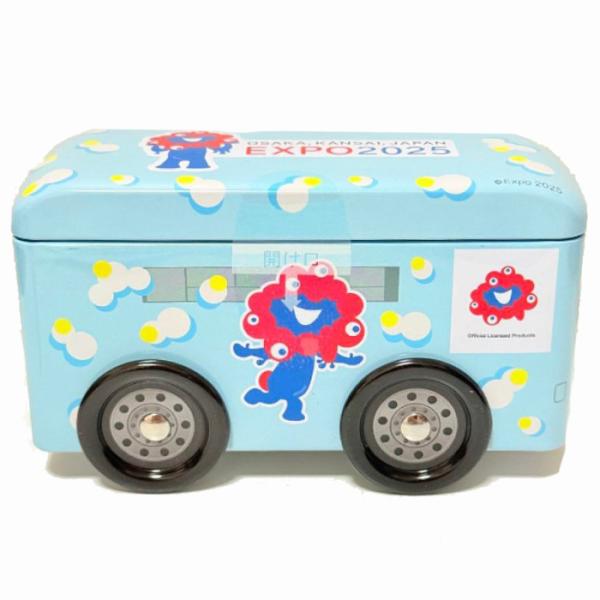 11-① 関西万博限定　バス缶型チョコクランチ 風月堂 ミャクミャク Expo2025・大阪 関西万博】 ミャクミャク バス缶 チョコクランチ