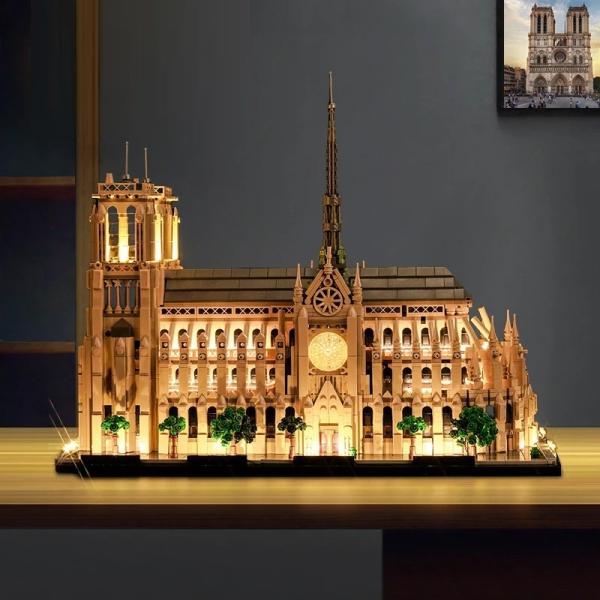 MOC LEGO レゴ 21061 互換 アーキテクチャー ノートルダム大聖堂 LED