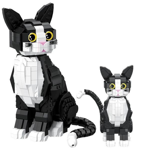 MOC LEGO レゴ ナノブロック 互換 801個 猫 キャット ハチワレ