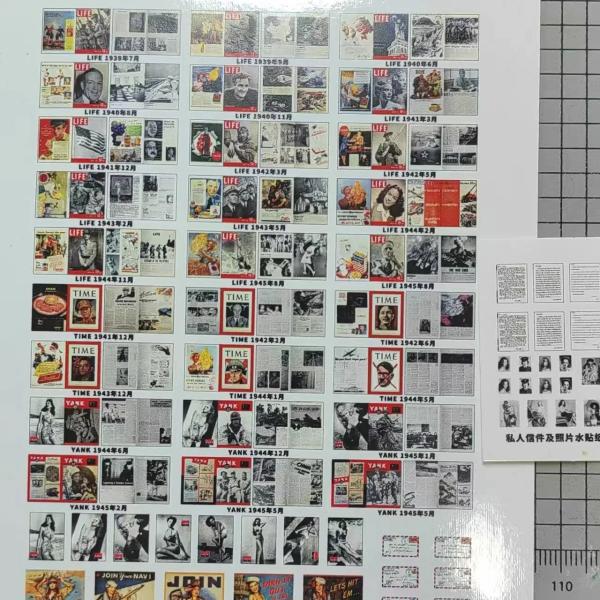 1/35 スケール ミリタリー雑誌 デカール セット 第二次世界大戦 LIFE