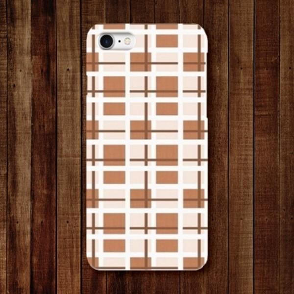 スマホケース ハードケース Iphone アイフォン チェック柄 クリーム色 Ih Monobase 通販 Yahoo ショッピング