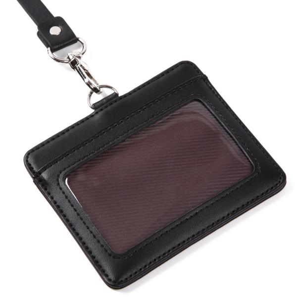 牛革IDカードホルダー ブラック 安全装置 強化フィルム仕様 2ポケット
