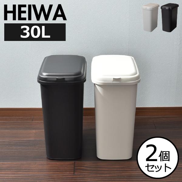 ゴミ箱 おしゃれ キッチン 蓋付きゴミ箱 分別 大容量 スリム 30リットル 30L ダストボックス リビング 防臭 袋が見えない 平和工業 エコペール 30L 2個セット