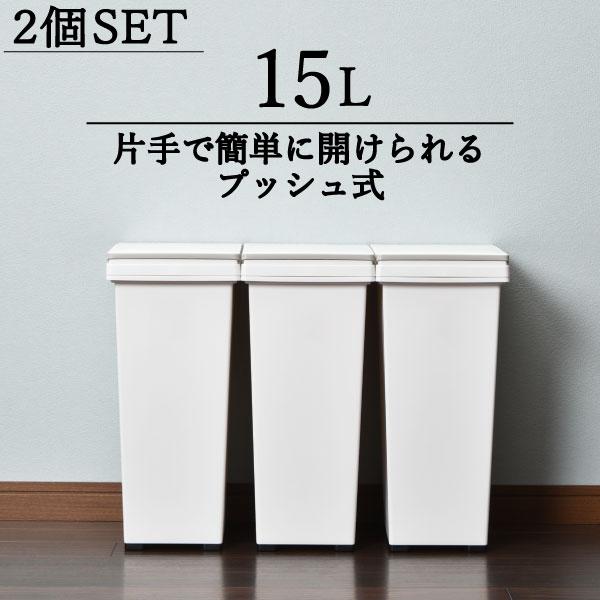 ゴミ箱 ごみ箱 おしゃれ 分別 キッチン スリム ふた付き 蓋つき 袋 見えない プッシュ プッシュ式 キャスター キャスター付き エバンペール15l 2個セット 039a 025 050 モノギャラリー 通販 Yahoo ショッピング