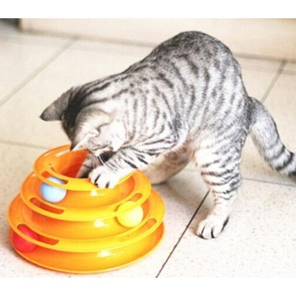ブルー キャット ボール 留守番 おもちゃ 猫 猫用玩具 トイ タワー 一人遊び