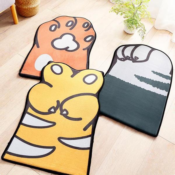 キッチンマット ラグマット ねこ 猫 肉球 かわいい おしゃれ 滑り止め 玄関マット キッチン 50×80cm バスマット 台所 室内　うで