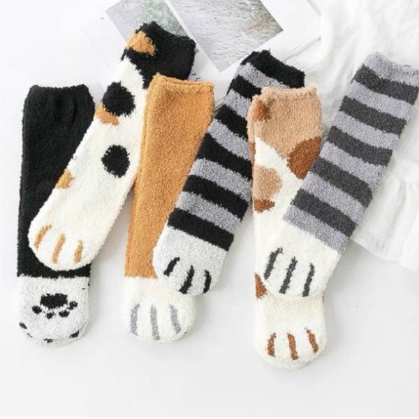 もこもこ ルームソックス 猫 ネコソックス　猫肉球 ねこ 防寒あったか靴下 防寒靴下 くつ下 暖かい靴下 もこもこソックス
