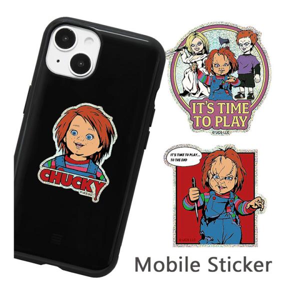 ステッカー キャラスタムステッカー CHUCKY チャッキー チャイルド・プレイ キャラクター デコレーションシール 3枚入り cy-14a
