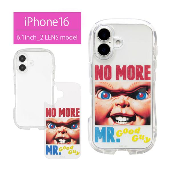 iPhone16 ケースCHUCKY クリスタルクリア ソフト カバー チャッキー チャイルドプレイ ケース アイフォン 持ちやすい 耐衝撃 透明 インナーシート