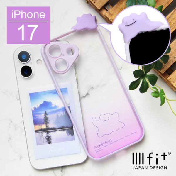 iPhone17 ケース クリア ポケットモンスター マスコット付き IIIIfit プランプフレーム ハイブリッド アイフォン17 pke-38a