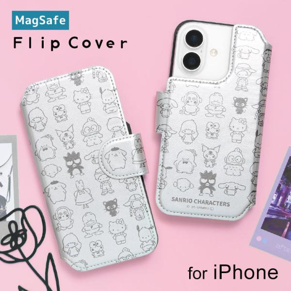 iPhone17 16 15 14 13 12 ケース MagSafe対応 手帳型 ケース サンリオキャラクターズ スマホケース カード収納  sang-623mx