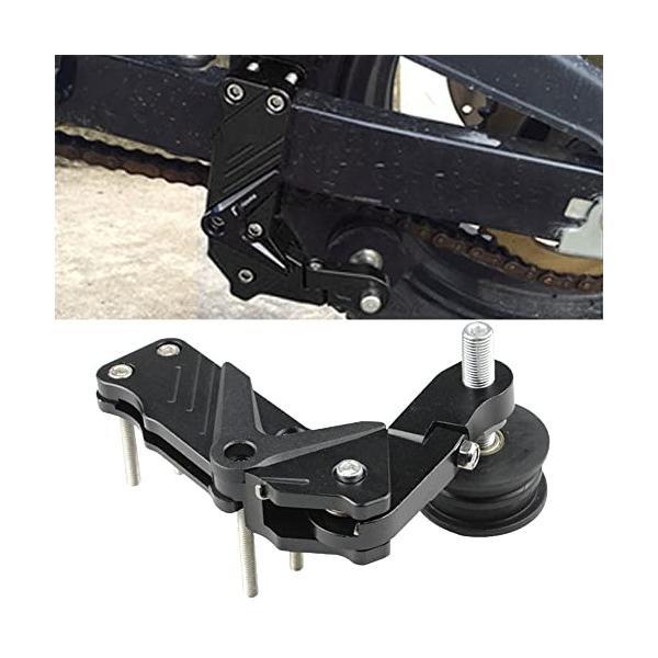 「商品情報」「主な仕様」商品名：バイク オートバイ ドライブチェーン オート テンショナー アルミ合金 アジャスター 自動調整 汎用【商品仕様】サイズ（約）：幅3.9cm 高さ6.8cm ホイール幅1.9cmバイクチェーンを簡単に自動調整で...