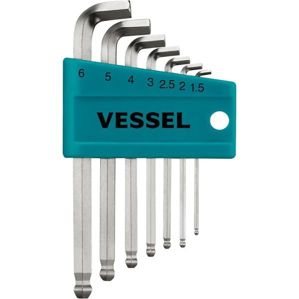 他サイト： ベッセル VESSEL 六角棒 ボールポイント L型レンチ 短軸ショート 7本セット 8207BP-Sの商品画像