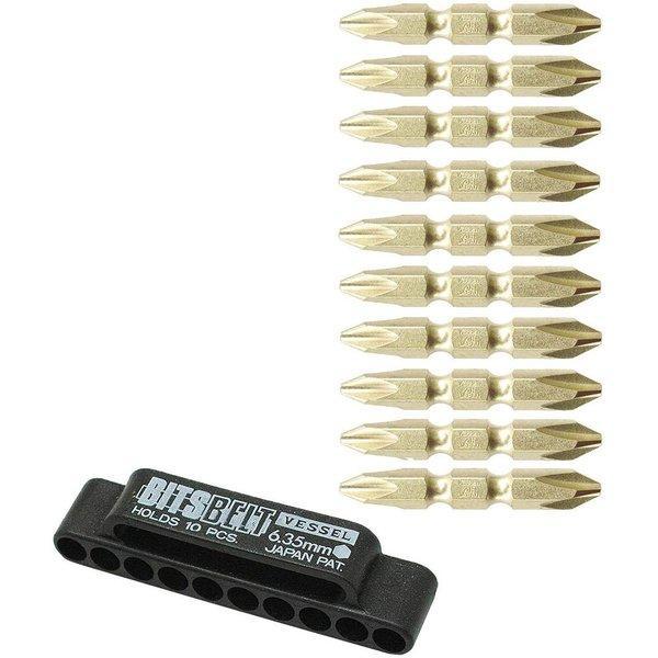 商品スペックメーカー名ベッセル(VESSEL)サイズ(刃先)+2×(全長)45mm商品説明片側が折れても反転させて使える。現場で目立つゴールド仕上げ。ホルダー付きで作業ベルトに吊り下げ可能。マグネット入り。