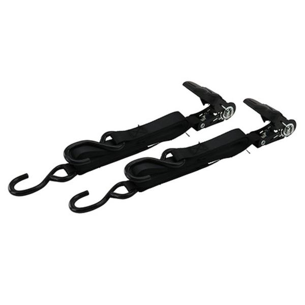 他サイト： E-Value ラチェット式ベルト荷締機 ERT-25SR(BK)2p バックル式 荷物運搬 荷崩れ防止 転倒防止 結束 固定 ラバー素材付きハンドル オープンフックの商品画像