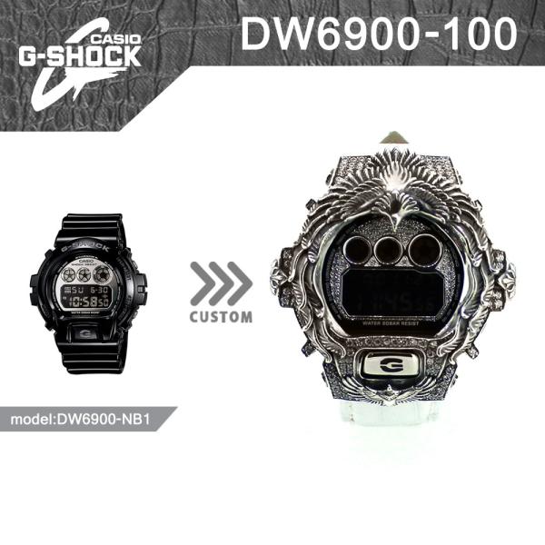 純正カシオ ベゼル＆ストラップ DW-6900CR-1 クロコダイル調 ブラック 楽天市場】カシオ Gショック 時計 DW-6900専用 カスタムベゼル