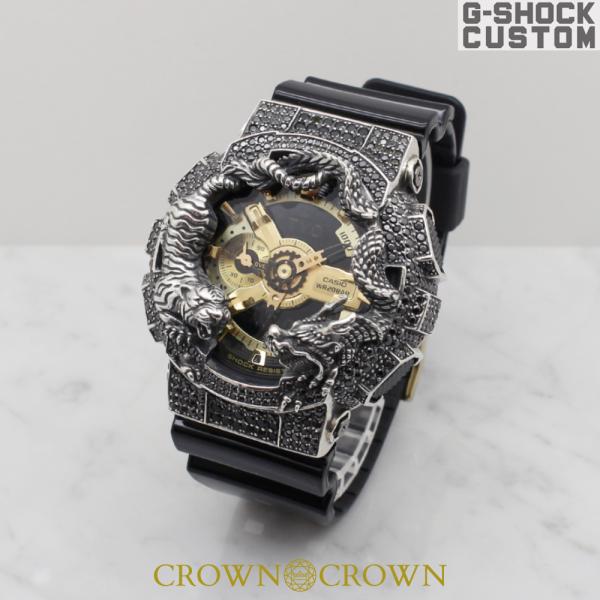 CASIO G-SHOCK デジタル腕時計 ブラック ストーン装飾 カスタム CASIO