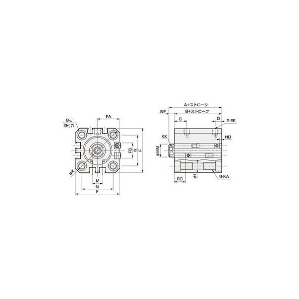 スーパーコンパクトシリンダ SSD2 複動・片ロッド形 SSD2-12 CKD SSD2 スーパーコンパクトシリンダ SSD2 複動・片ロッド形 SSD2-12 CKD SSD2