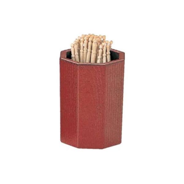 福井クラフト　卓上小物　ABS製　八角　木目　楊枝入れ　朱内黒　90020840