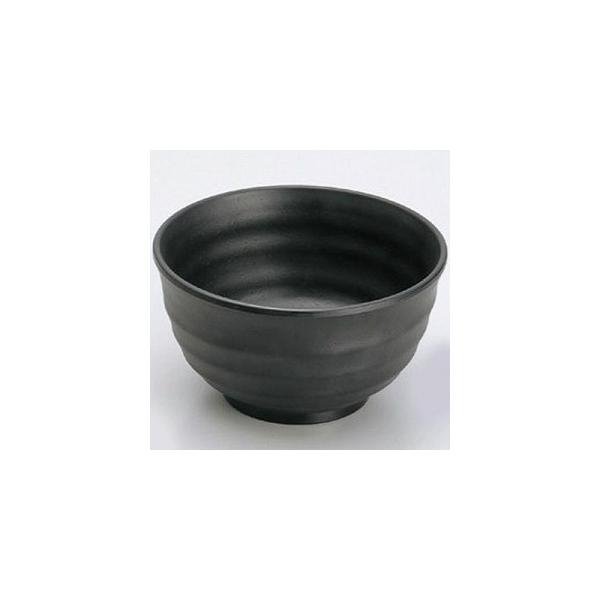 マイン　メラミン食器　メラミンウェア　飯器　大　黒　M11-144