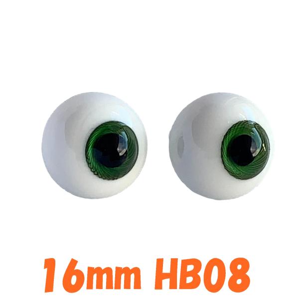 【サイズ（眼球直径）】16mm　※虹彩、瞳孔のサイズ、重量は、商品画像を参照ください。【カラー】グリーン系透明感と発色が美しいグリーン系グラスアイです。ガラス製ならではの輝きで、人形やフィギュア、球体関節人形（BJD）などの作品に生命感を与...