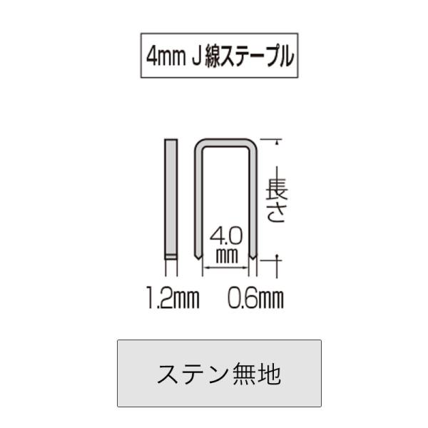 マキタ　F-80442　4mmJ線ステープル　肩幅4mm　　X　長さ13mm　ステンレス　無地