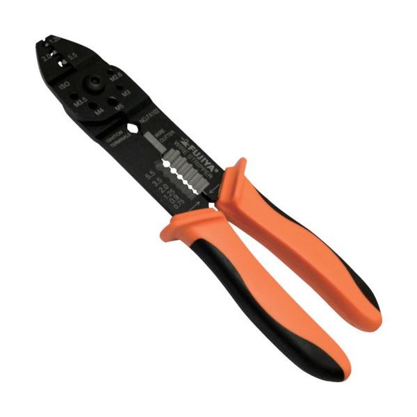 フジ矢　万能電工ペンチ(裸圧着端子用)　220mm　FA102