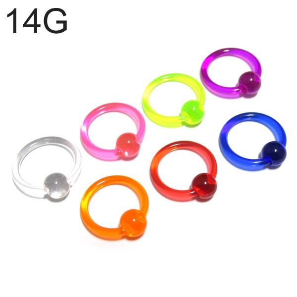 �{�f�B�s�A�X 14G �S7�F UV�A�N���� �J���[�r�[�Y�����O (1.6mm) ���a��10mm BCR-AC14 ������ �N���A�[ �{�f�B�[�s�A�X �A�N������ ring �����O�`�� �K�[���[ ��