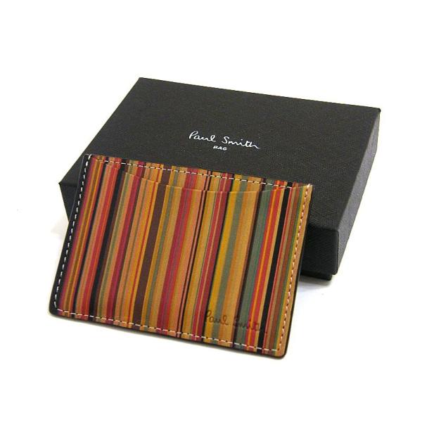 ランキング第1位 マルチストライプ 定期入れ ブラック ポールスミス Smith Paul 新品 名刺入れ 定期入れ Hlt No
