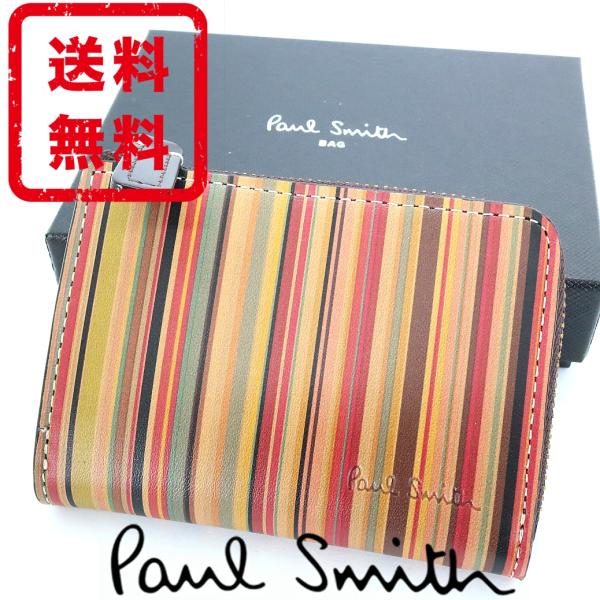 国内配送】 新品 ポールスミス レザー 折財布 ブラック パスケース付き