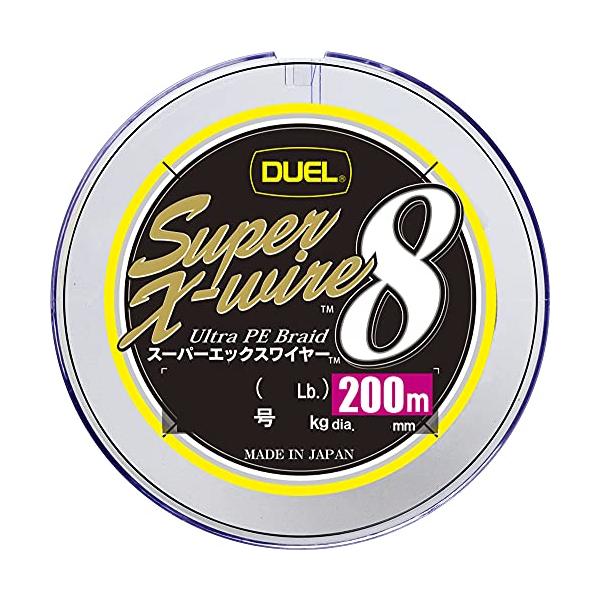 (新カラー)DUEL/デュエル スーパーエックスワイヤー8 200m 0.6, 0.8, 1, 1.2, 1.5, 2, 3号 8本組PEライン 国産・日本製Super X-wire8(メール便対応)