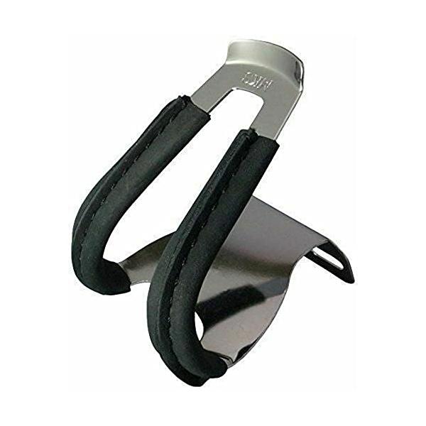 MKS(三ヶ島製作所) 自転車 トウクリップ HALF CLIP w/leather (ハーフクリップ 革付き) ブラック