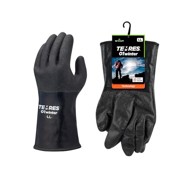 ショーワグローブ TEMRES 01winter LLサイズ ブラック 防寒インナー付きグローブカフ,ドローコードなし