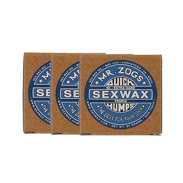 セックスワックス(SEXWAX) ワックス サーフィン 用 クイックハンプス 6X ブルー ラベル 3個セット