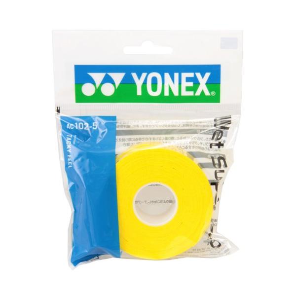 ヨネックス(YONEX) テニス バドミントン グリップテープ ウェットスーパーグリップ 詰め替え用 (5本入り) AC1025 イエロー