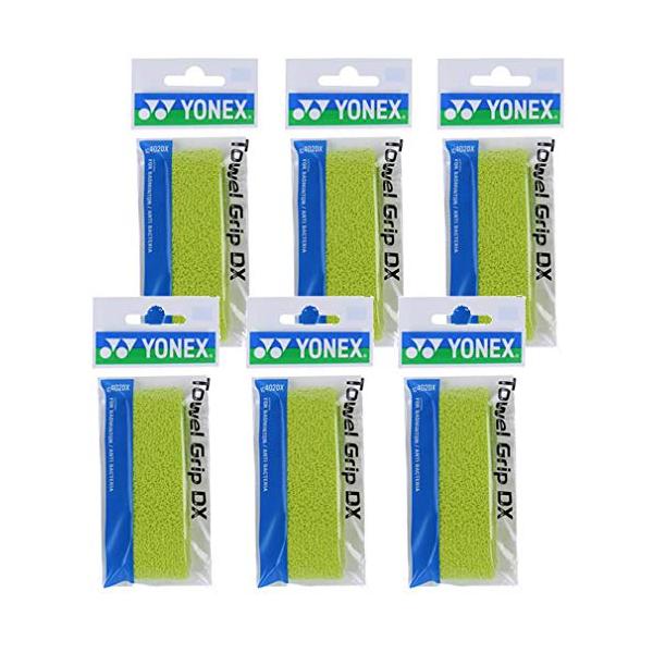 YONEX(ヨネックス) タオルグリップDX 1本入り 6本セット ライム AC402DX-281-6SET