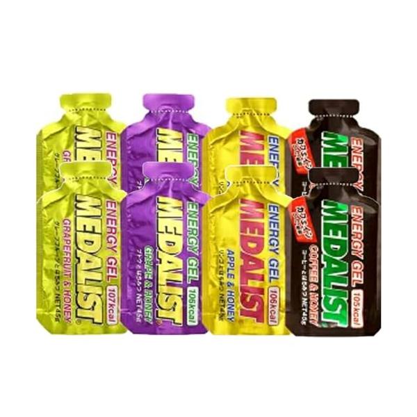 MEDALIST メダリスト エネルギージェルお試し4味8本セット(リンゴ×2、ブドウ×2、グレープフルーツ×2、コーヒー×2)