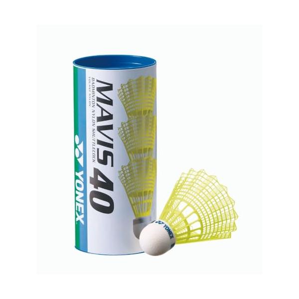 【1本単位・バラ売り】YONEX「メイビス40CBP イエロー 3個入 1本」ナイロンシャトルコック バドミントン Medium
