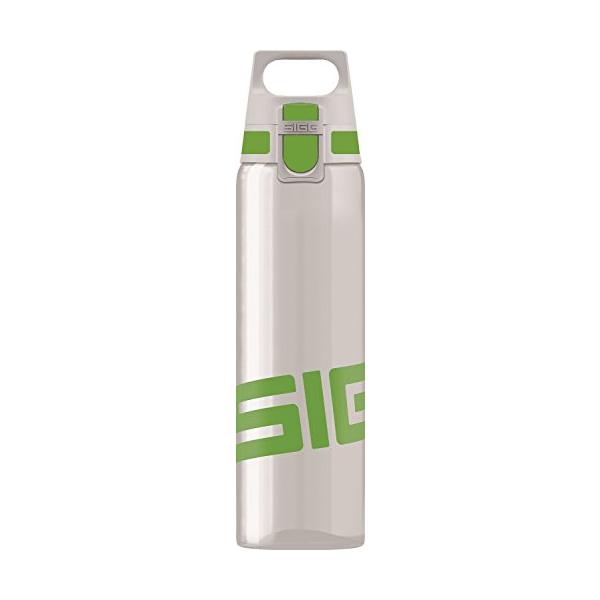 SIGG(シグ) ワンタッチ開閉式 耐熱性トライタン ボトル トータルクリア ワン 0.75L グリ...