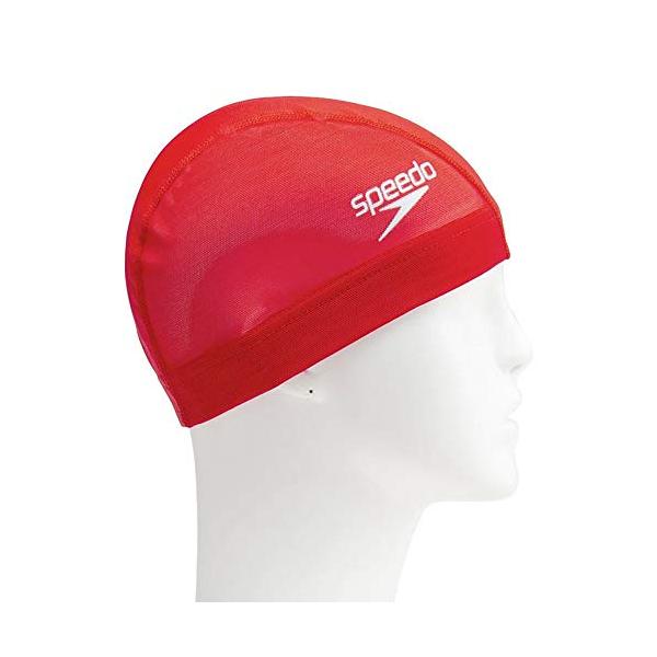 他サイト： Speedo(スピード) スイムキャップ Logo Mesh Cap ロゴメッシュキャップ 水泳 ユニセックス SE12050 レッド Oの商品画像