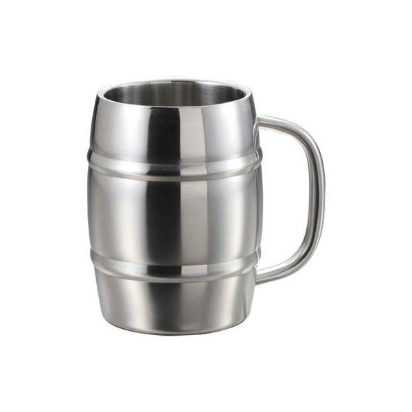 他サイト： キャプテンスタッグ(CAPTAIN STAG) ビール ジョッキ コップ 樽型 メガジョッキ ダブルステンレス 1L UH-2001の商品画像