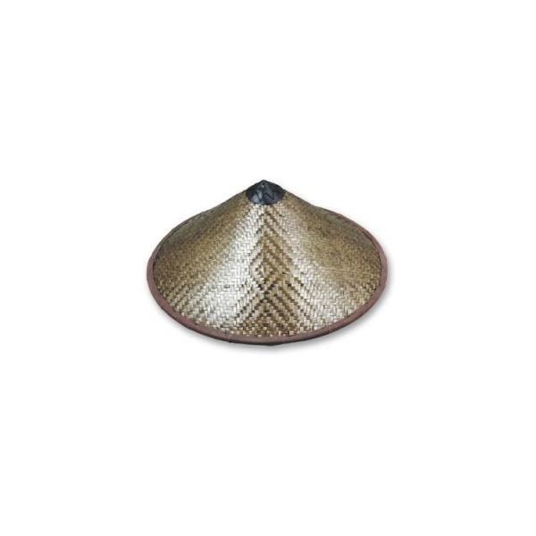 下野　竹笠(布付) 茶 五徳台付 鮎釣り レトロ釣り帽子