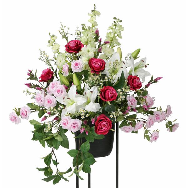 アートフラワー 造花 インテリア 光触媒 高級 お祝いにも　ロイヤルスタンド1.3m（スチール製スタンド付）■商品サイズ：幅87cm 奥行46cm 高さ130cm（スチール製スタンド含む）■お部屋のアクセントや空間に彩りを添え、空気をキレイ...